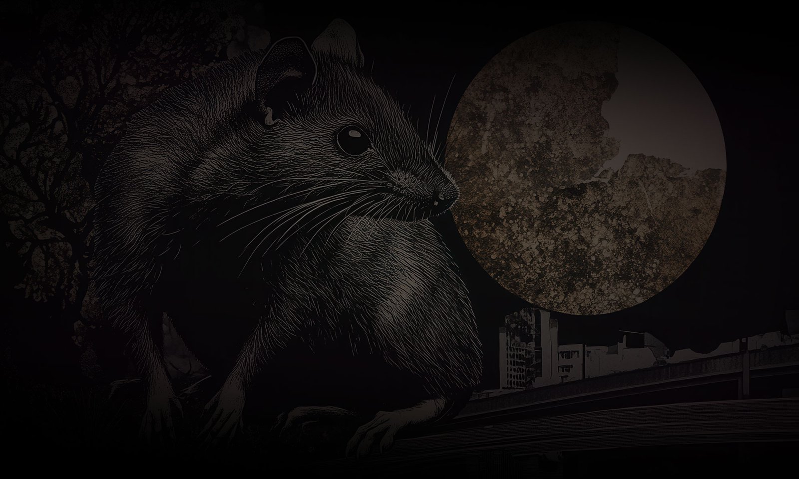 Moonlit rat illustration by Lee Normus